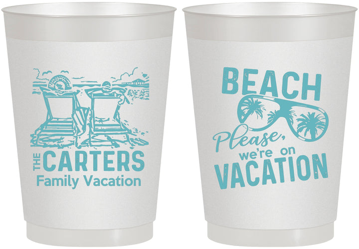 Personalized Family Vacation 10 oz Frosted Cups - Relax We Are On Vacation | 180006