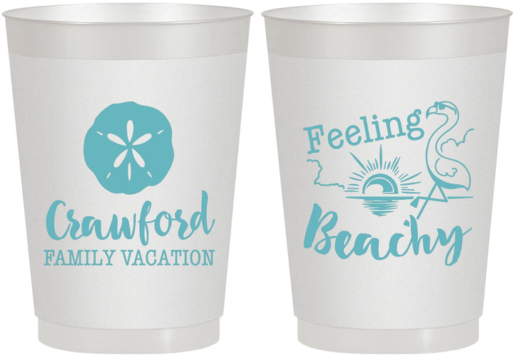 Personalized Family Vacation 10 oz Frosted Cups - Feeling Beachy | 180009