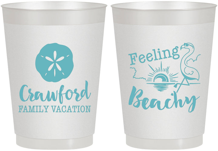 Personalized Family Vacation 10 oz Frosted Cups - Feeling Beachy | 180009