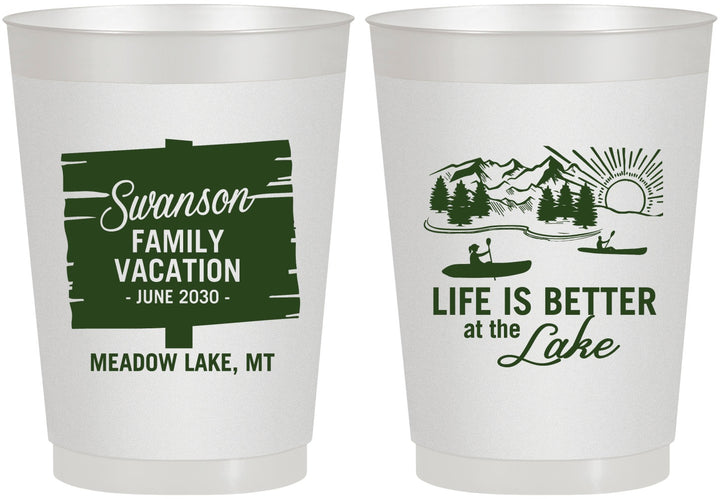 Personalized Family Vacation 10 oz Frosted Cups - Life Is Better At The Lake | 180010