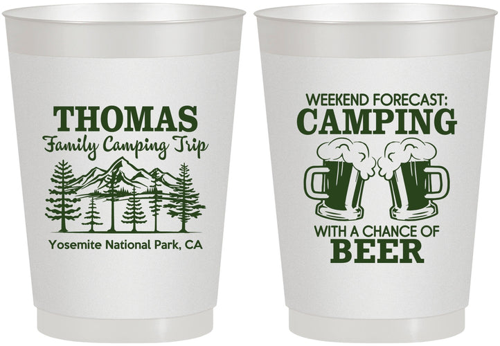 Personalized Family Vacation 10 oz Frosted Cups - Camping Park | 180013