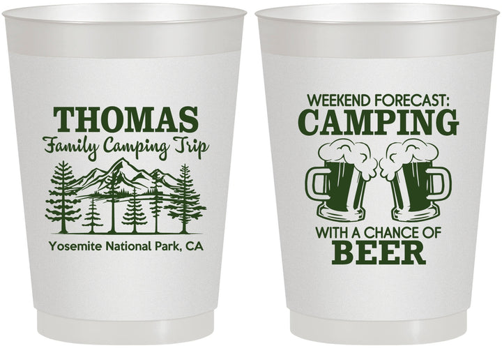 Personalized Family Vacation 10 oz Frosted Cups - Camping Park | 180013