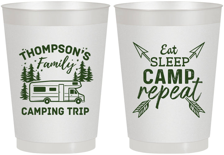 Personalized Family Vacation 10 oz Frosted Cups - Camping Trip | 180016