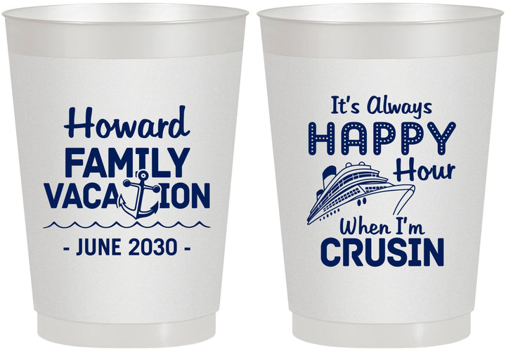 Personalized Family Vacation 10 oz Frosted Cups - Crusin Cruise | 180033