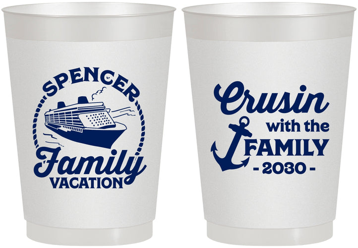 Personalized Family Vacation 10 oz Frosted Cups - Cruisin Ship | 180037