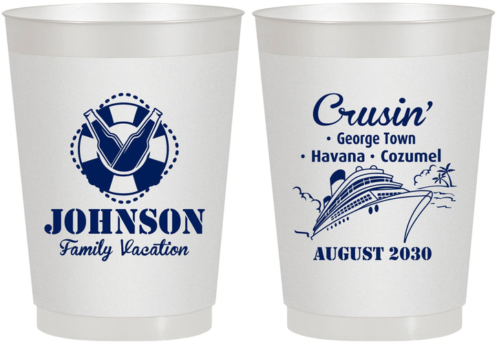 Personalized Family Vacation 10 oz Frosted Cups - Cruisin Ship | 180039