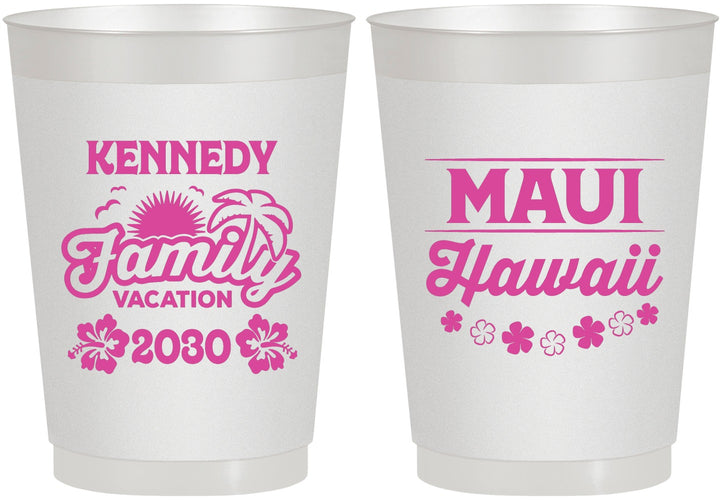 Personalized Family Vacation 10 oz Frosted Cups - Hawaii | 180040