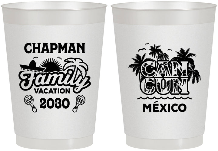 Personalized Family Vacation 10 oz Frosted Cups - Cancun | 180042