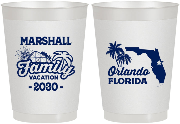 Personalized Family Vacation 10 oz Frosted Cups - Orlando | 180043