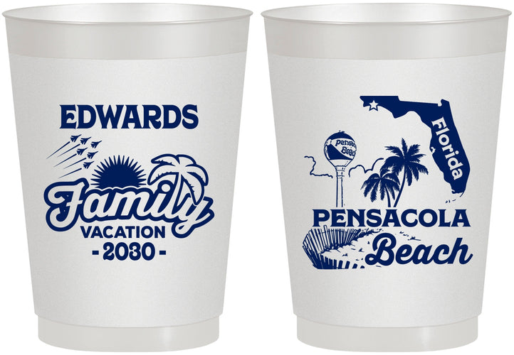 Personalized Family Vacation 10 oz Frosted Cups - Florida | 180044