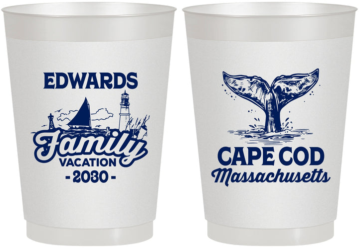 Personalized Family Vacation 10 oz Frosted Cups - Cape Cod | 180046