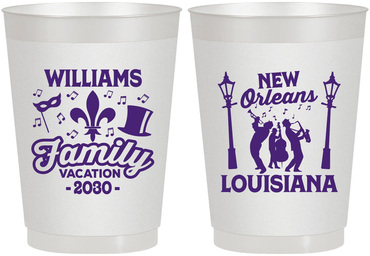 Personalized Family Vacation 10 oz Frosted Cups - New Orleans | 180047