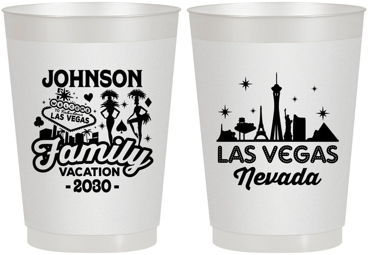 Personalized Family Vacation 10 oz Frosted Cups - Las Vegas | 180048