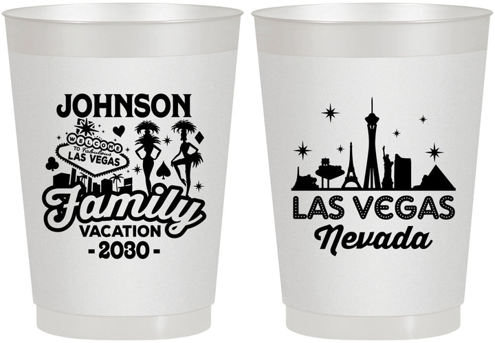Personalized Family Vacation 10 oz Frosted Cups - Las Vegas | 180048