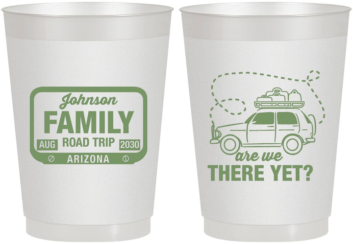 Personalized Family Vacation 10 oz Frosted Cups - Road Trip Car | 180050