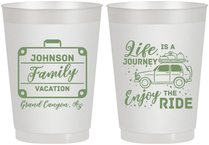 Personalized Family Vacation 10 oz Frosted Cups - Road Trip Car | 180051