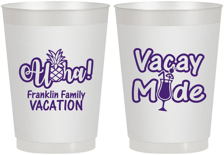 Personalized Family Vacation 10 oz Frosted Cups - Hawaii | 180053