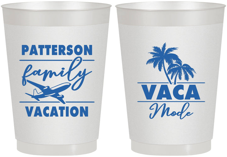 Personalized Family Vacation 10 oz Frosted Cups - Vaca Mode Trip | 180054
