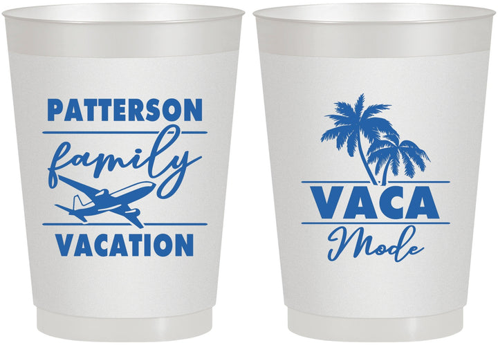 Personalized Family Vacation 10 oz Frosted Cups - Vaca Mode Trip | 180054