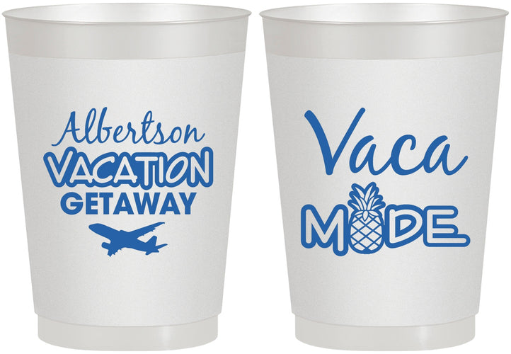 Personalized Family Vacation 10 oz Frosted Cups - Vacay Vibes Trip | 180055