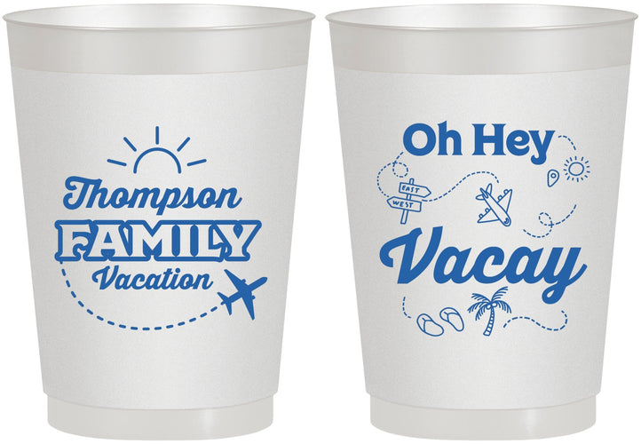 Personalized Family Vacation 10 oz Frosted Cups - Beach | 180056