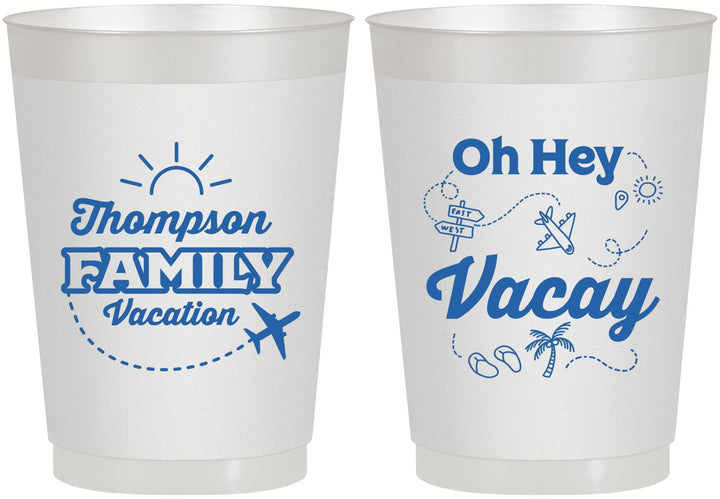 Personalized Family Vacation 10 oz Frosted Cups - Beach | 180056