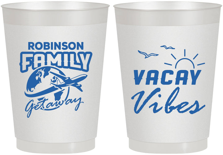 Personalized Family Vacation 10 oz Frosted Cups - Vacay Vibes | 180057
