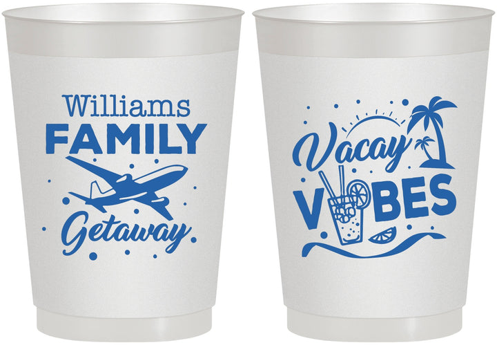 Personalized Family Vacation 10 oz Frosted Cups - Life Is Good At The Beach | 180058