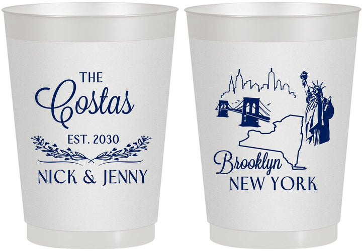 Personalized Wedding 10 oz Frosted Cups - New  York | 181