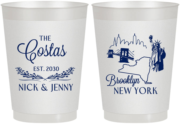 Personalized Wedding 10 oz Frosted Cups - New  York | 181