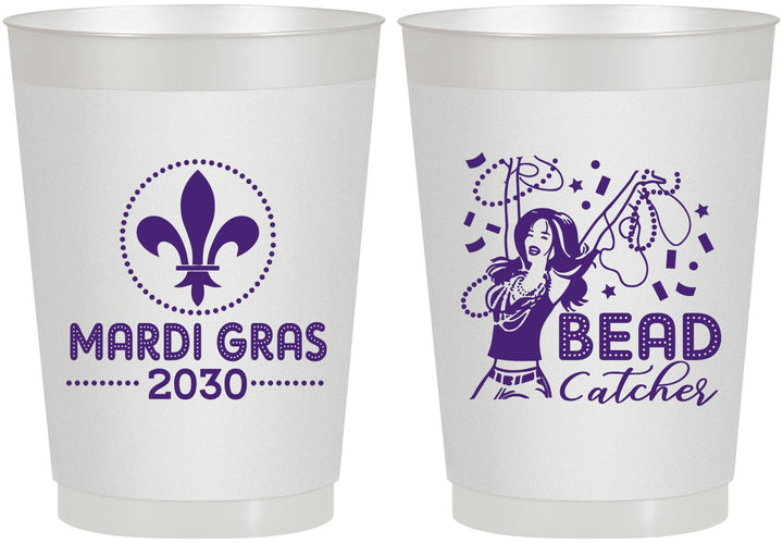 Personalized Mardi Gras 10 oz Frosted Cups - Bead Catcher Nola | 190000