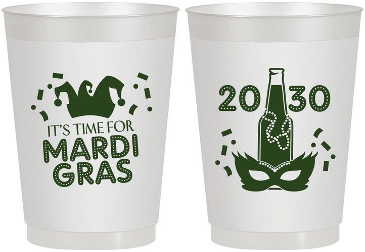 Personalized Mardi Gras 10 oz Frosted Cups - New Orleans | 190003
