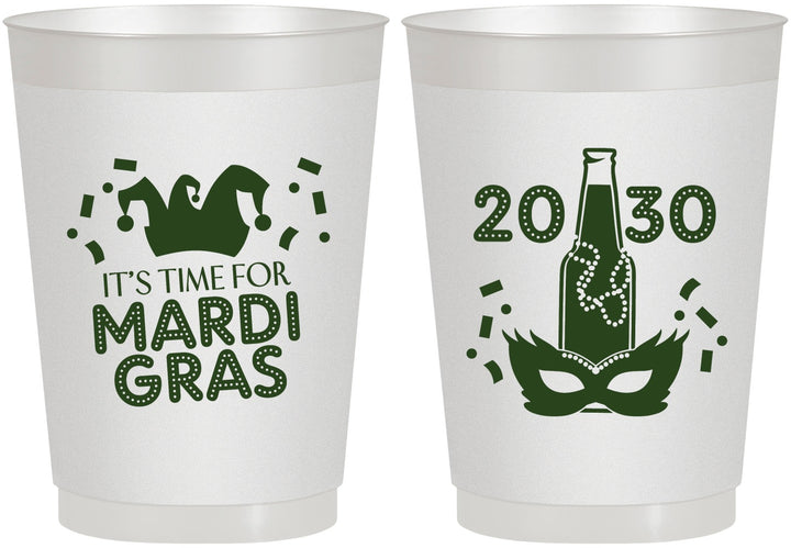 Personalized Mardi Gras 10 oz Frosted Cups - New Orleans | 190003