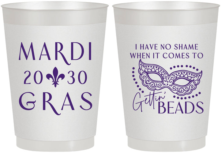 Personalized Mardi Gras 10 oz Frosted Cups - Nola New Orleans | 190006