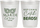 Personalized Mardi Gras 10 oz Frosted Cups - Beads Nola | 190007