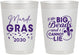 Personalized Mardi Gras 10 oz Frosted Cups - Big Bead Fleur De Lis | 190018