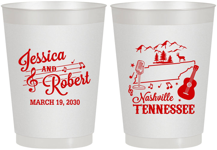 Personalized Wedding 10 oz Frosted Cups - Tennessee | 191