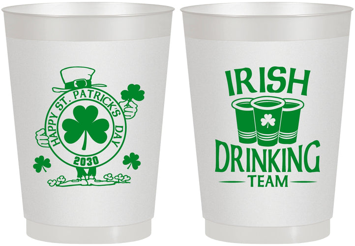 Personalized St Patricks Day 10 oz Frosted Cups - Irish Drinking Team | 200006