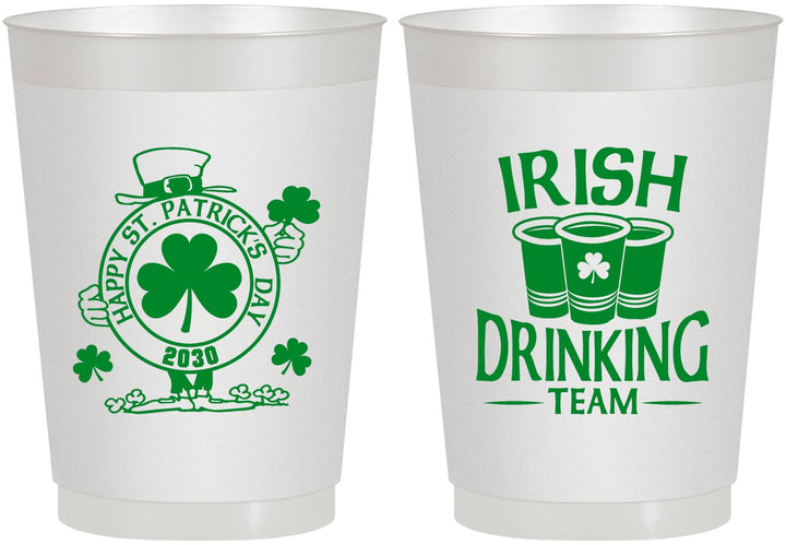 Personalized St Patricks Day 10 oz Frosted Cups - Irish Drinking Team | 200006