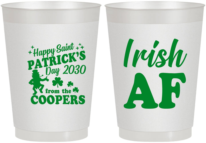 Personalized St Patricks Day 10 oz Frosted Cups - Irish Af Leprechaun | 200012