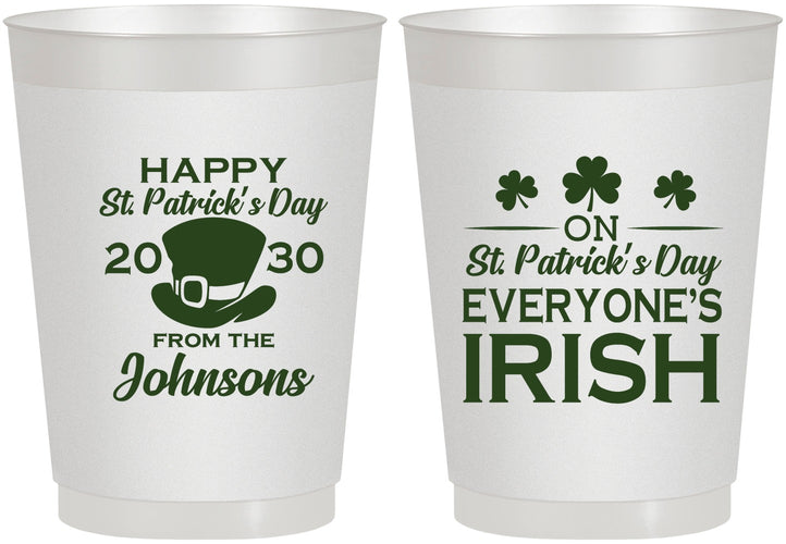 Personalized St Patricks Day 10 oz Frosted Cups - Irish Leprechaun | 200013