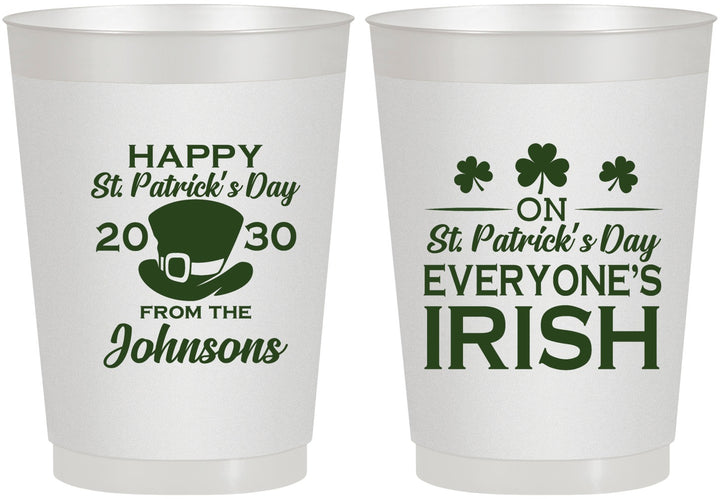 Personalized St Patricks Day 10 oz Frosted Cups - Irish Leprechaun | 200013