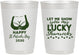Personalized St Patricks Day 10 oz Frosted Cups - Shamrocks | 200015