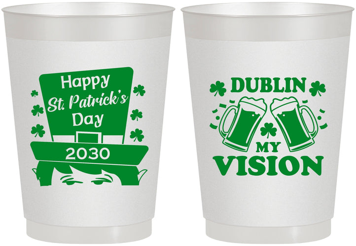 Personalized St Patricks Day 10 oz Frosted Cups - Dublin My Vision | 200016