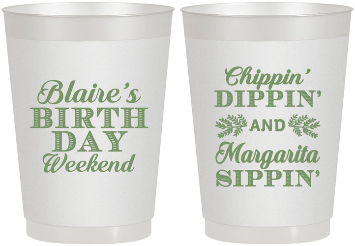 Personalized Birthday 10 oz Frosted Cups - Chippin Dippin Sippin | 20008