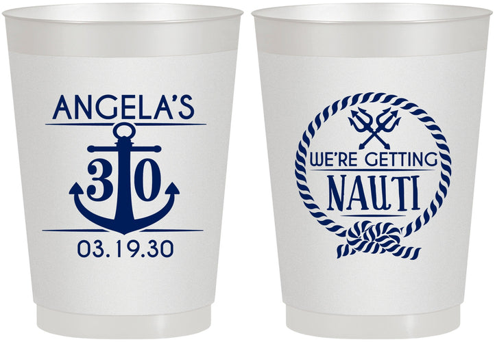 Personalized Birthday 10 oz Frosted Cups - 30th Nautical | 20010