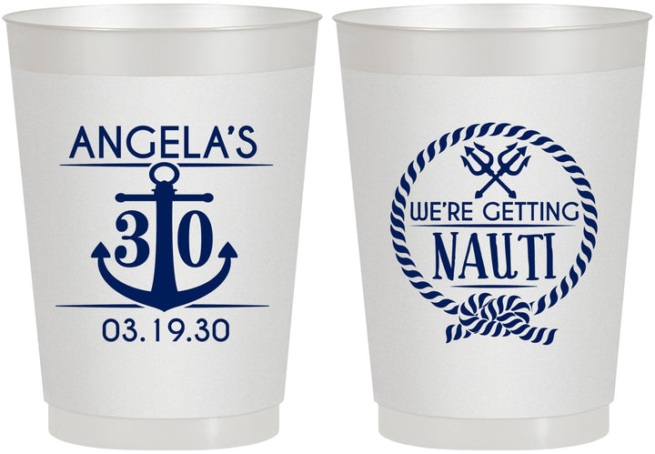 Personalized Birthday 10 oz Frosted Cups - 30th Nautical | 20010