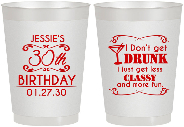 Personalized Birthday 10 oz Frosted Cups - Dirty 30 | 20011