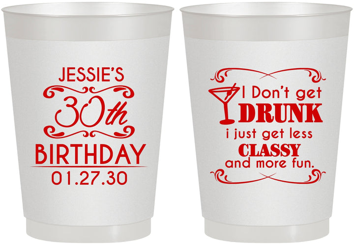 Personalized Birthday 10 oz Frosted Cups - Dirty 30 | 20011