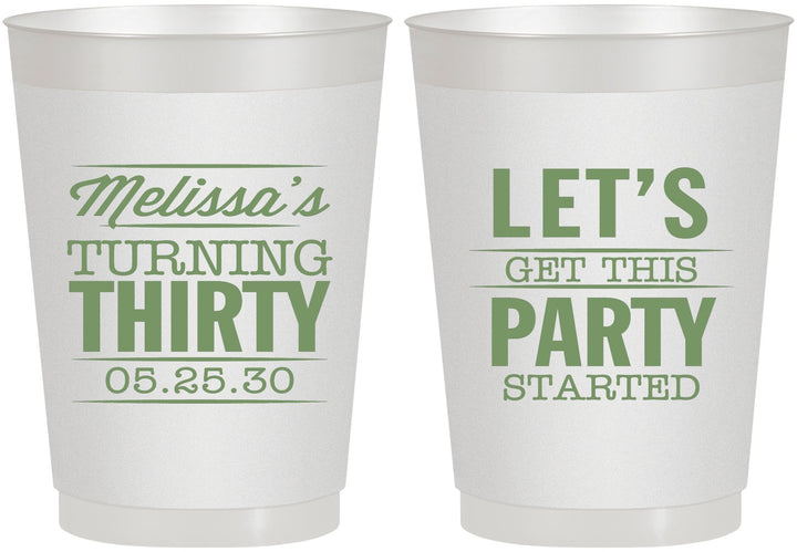 Personalized Birthday 10 oz Frosted Cups - 30th | 20017